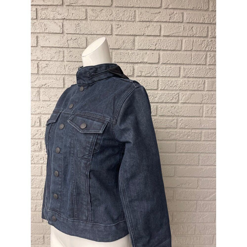 Levi Strauss & Co Women Long Sleeve Blue Denim Trucker Hoodie Jacket Size M - Picture 5 of 15